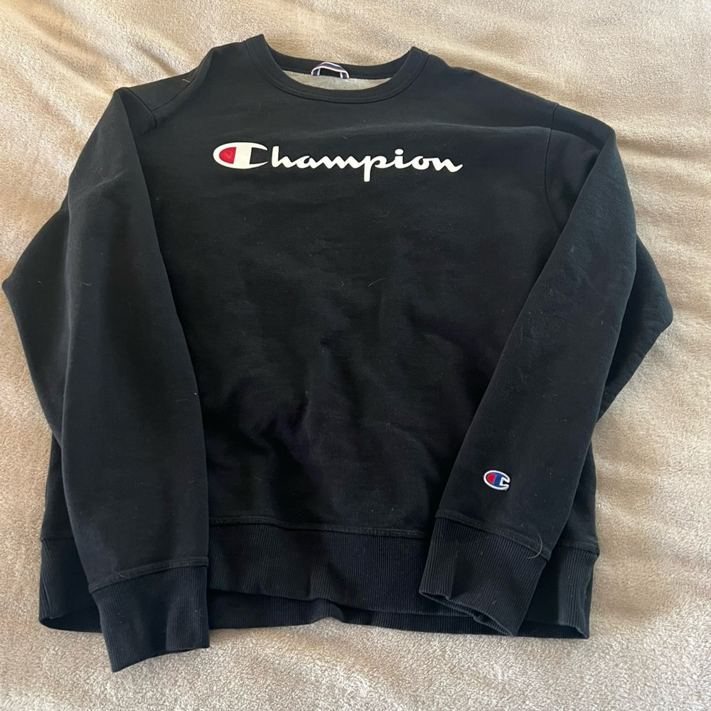 Champion Men's Black Crewneck Sweater